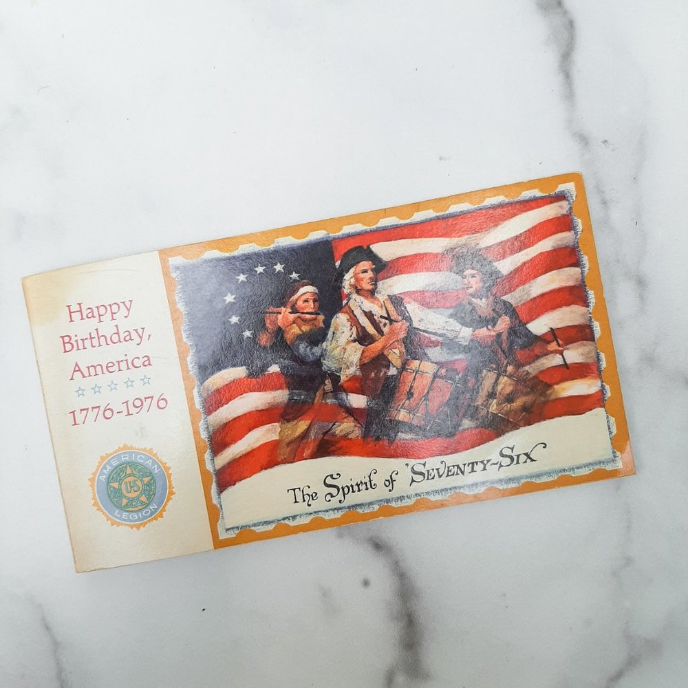 VINTAGE Patriotic American Bicentennial Postcard Book 1975 Fourth of July